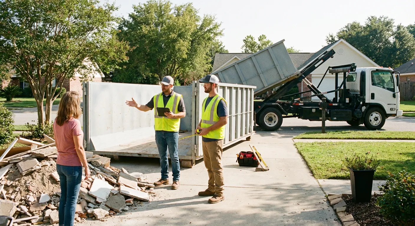 Euclid Avenue Roll-Offs dumpster delivery truck in Ontario, CA