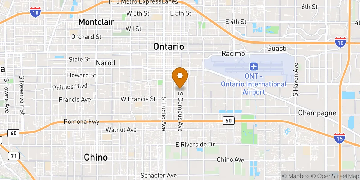 de neighborhood map in Ontario, CA